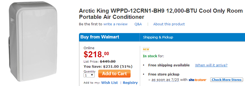 Artic King portable air conditioner