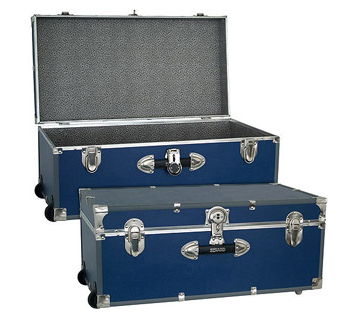 Wheeled Wooden Footlocker Storage Trunk   Walmart.com