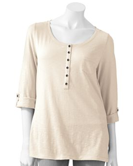 SONOMA life style Slubbed Rollp Tab Henley