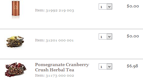 3 Items in shopping bag Teavana