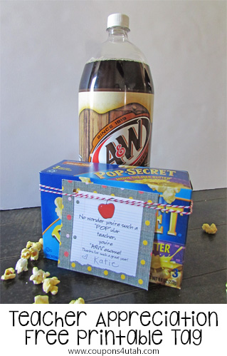 Teacher Appreciation Free Printable Tag-Coupons4Utah