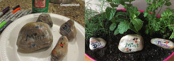 Garden Markers mad of rocks painting ideas